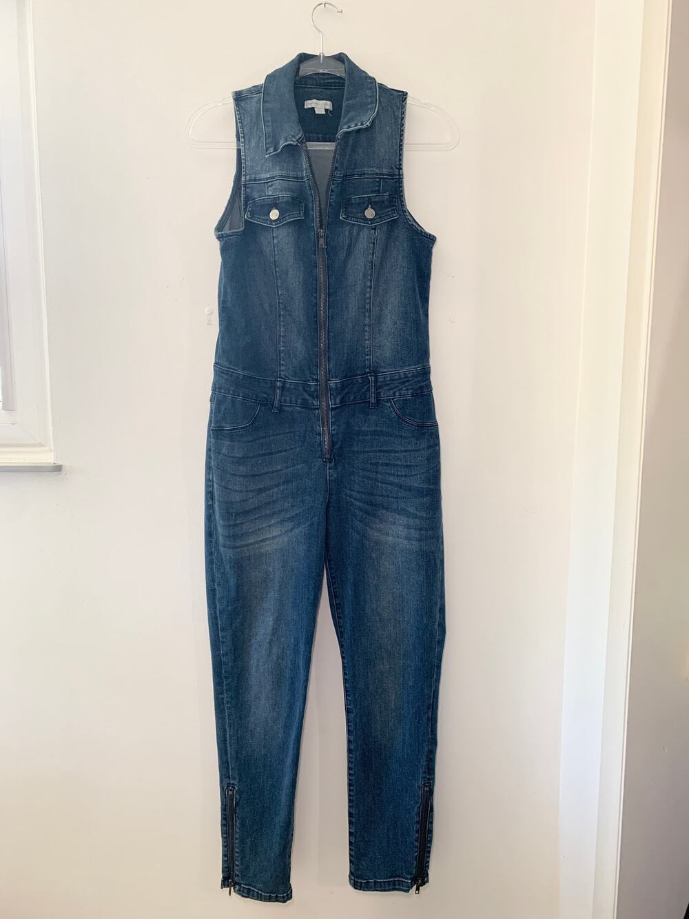 Vintage One Piece Zip Front Denim Jean Y2K NY& Co Jumpsuit
